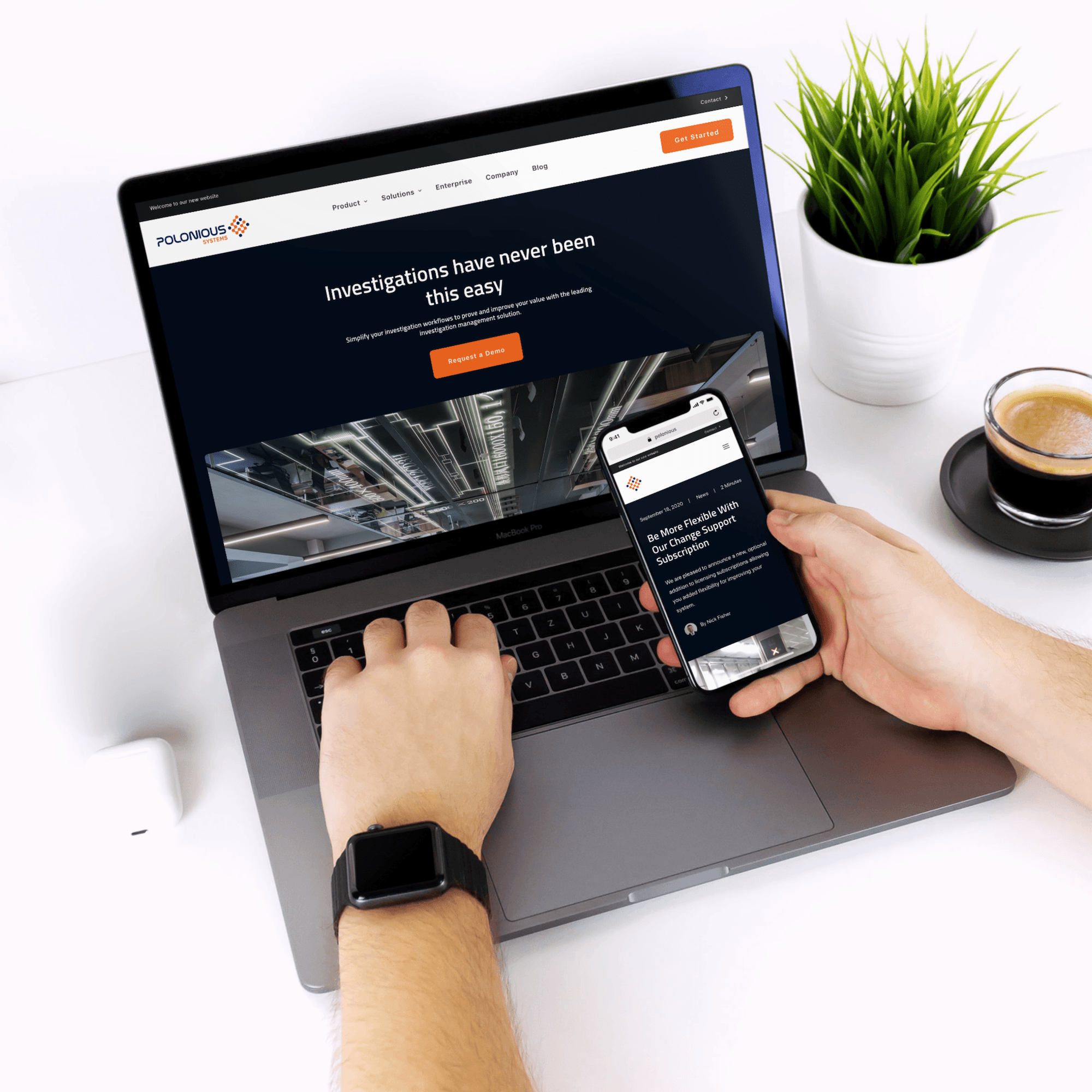 Polonious Website Mockup